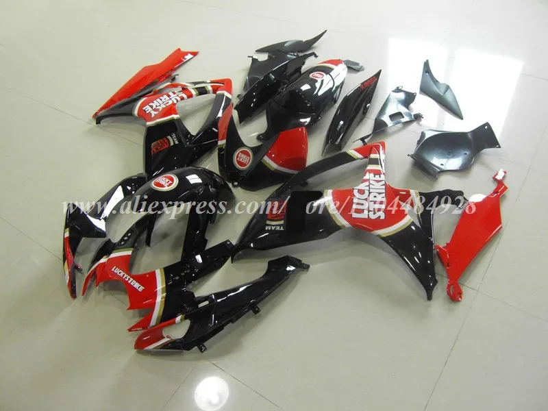 4Gifts New ABS Motorcycle Fairings Kit Fit For Suzuki 600 750 K6 2006 2007 06 07 Bodywork Set Custom Red Black Lucky