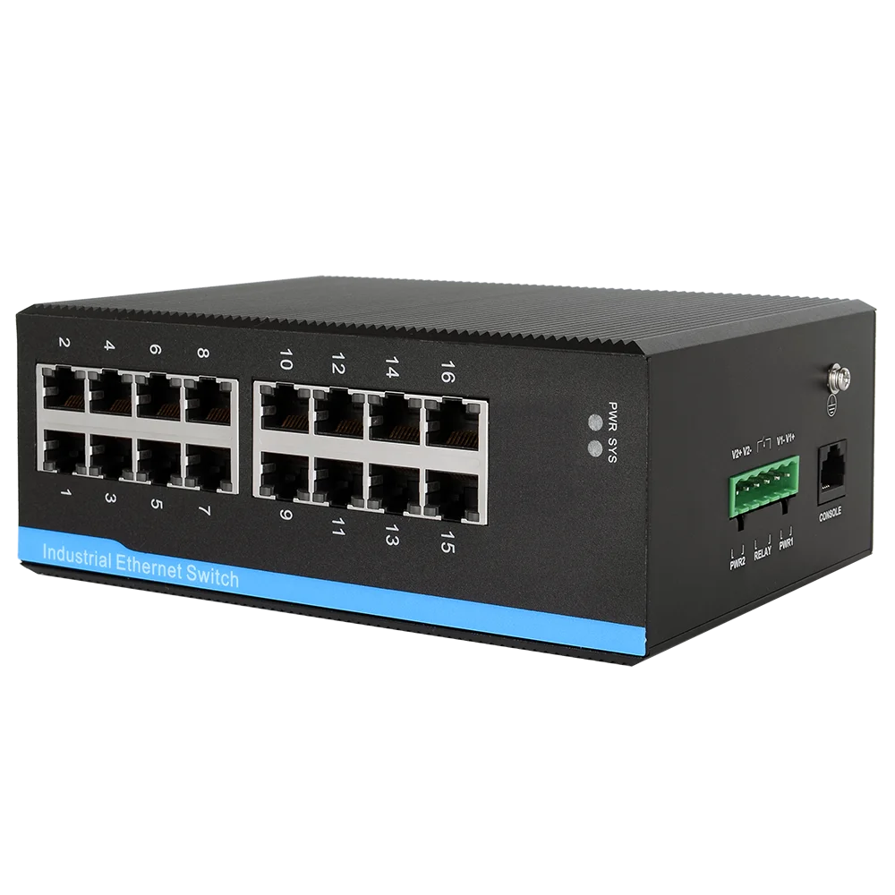 16 Port 10/100/1000M Networking Switch IP40 Gigabit Managed Industrial Ethernet Switch