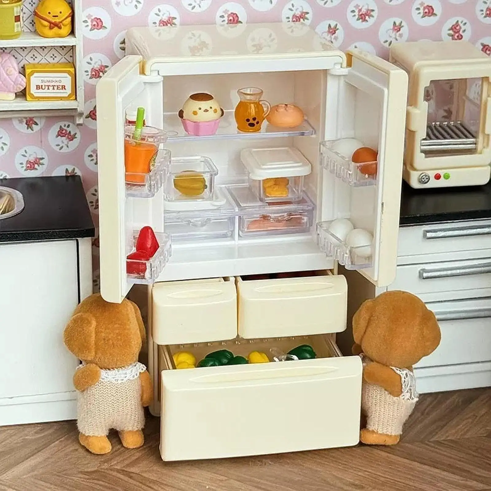 

1/12 Dollhouse Miniature Fridge Dollhouse Decoration Scene Display Portable