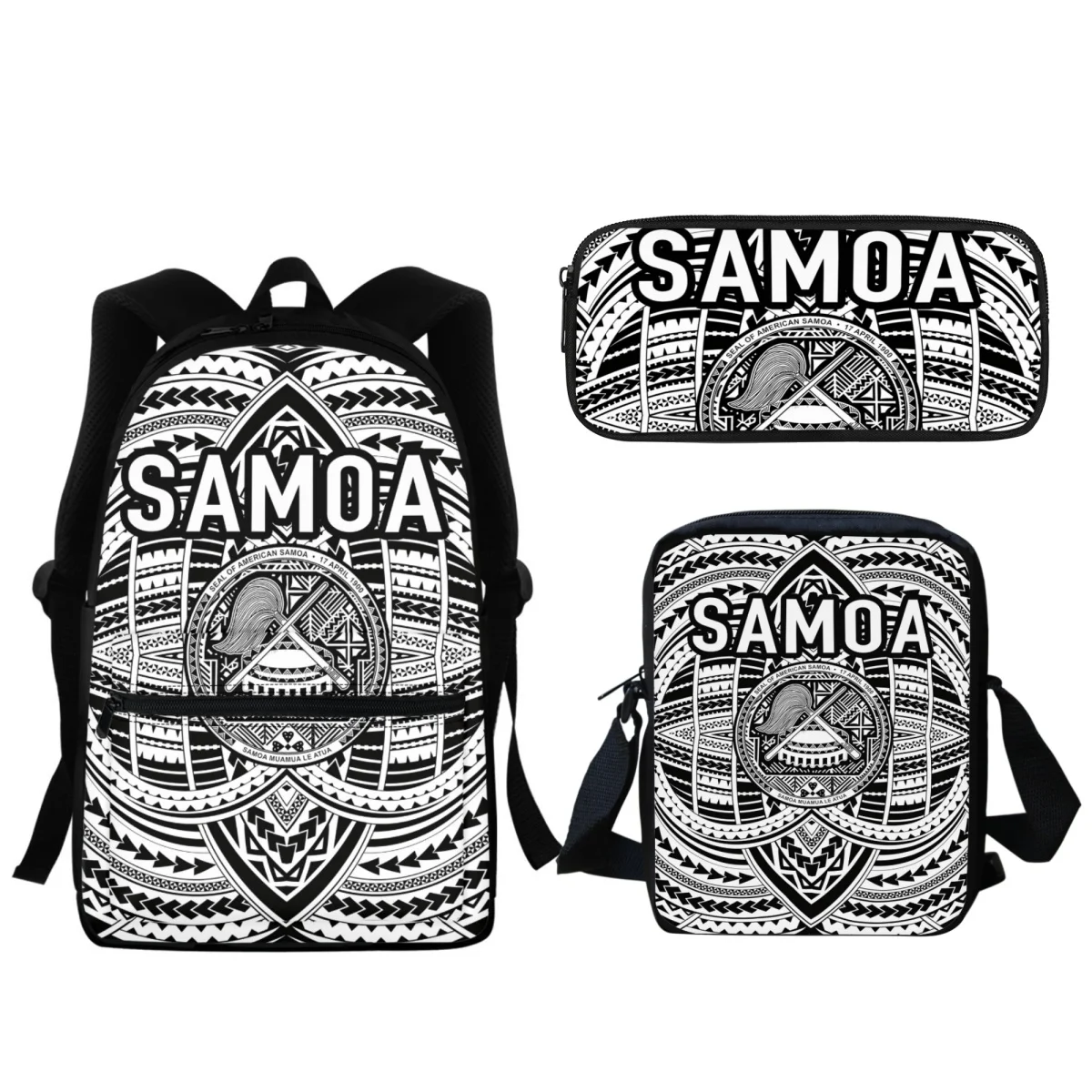 

Vintage Polynesian Samoa Designer Fashion Backpack Boys Girls Large Capacity Zipper School Bag Lunch Small Satchel Pencil Bag