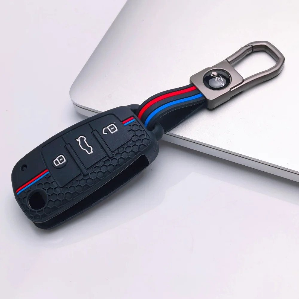 2026 Fashion Silicone Key Case Cover Shell for Audi A4 B7 A6 C6 4f 8v A3 8p A1 A3 Accessories Auto Remote Key Holder Jacket