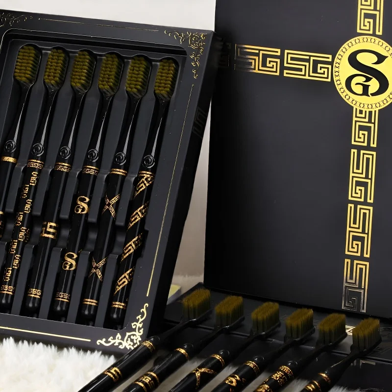 

Black and white toothbrush gift box set for home cleaning, soft bristle cleaning tool for oral care suitable for adults in daily