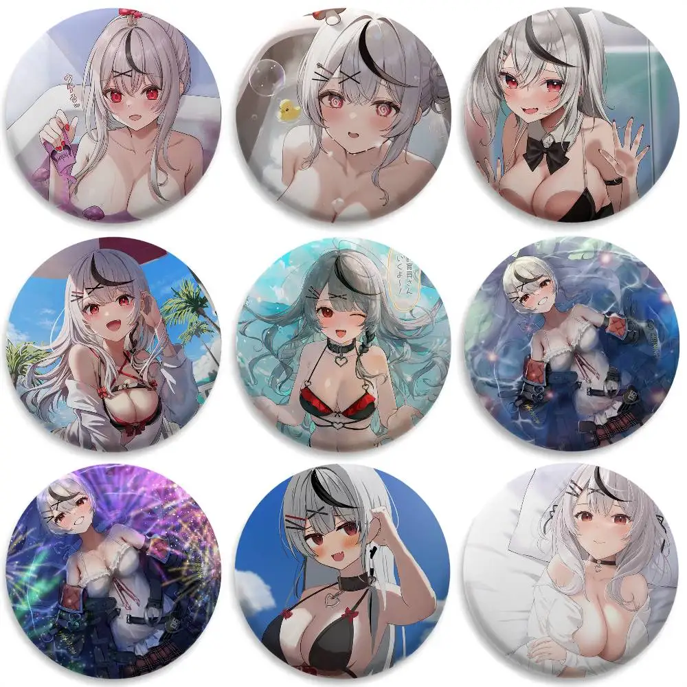 

Sakamata Chloe Sexy Cute Badges Round Exquisite Badge Brooches Creative Pins For Clothes Hat Backpack Gift Accessories
