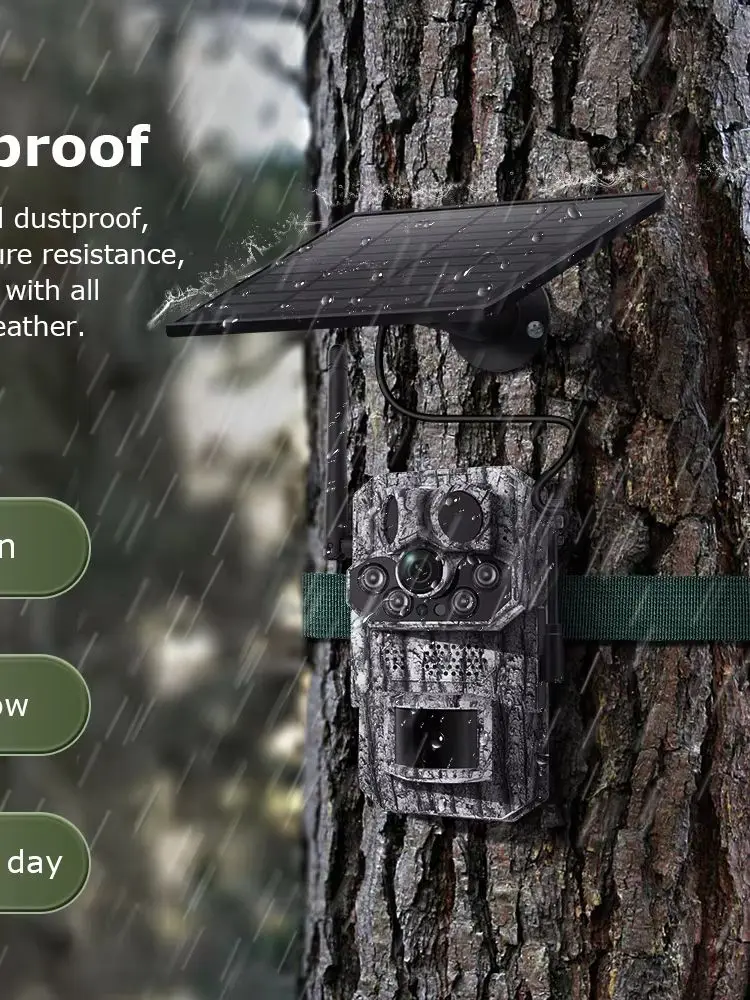 Kamera do obserwacji dzikiej przyrody zasilana energią słoneczną, wyposażona w 5-megapikselowy sensor, GPS, detekcję ruchu PIR, powiadomienia w aplikacji, dwukierunkową komunikację audio i — 2