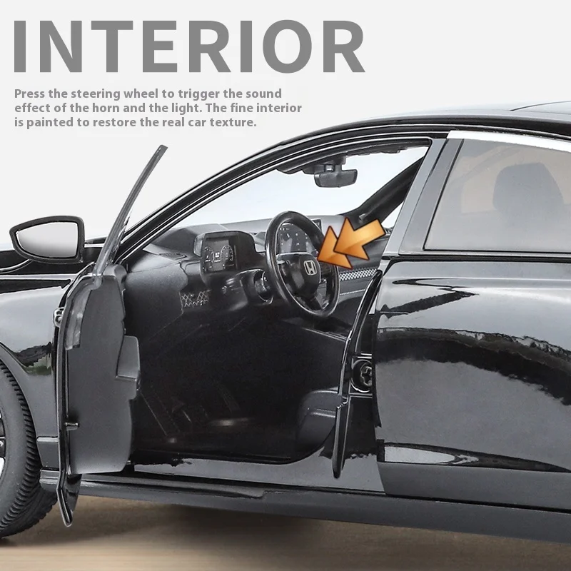 Honda Accord – modèle de voiture en alliage moulé sous pression 1:18, réglage du siège, pneu absorbant les chocs, Collection d'ornements, cadeau d'anniversaire