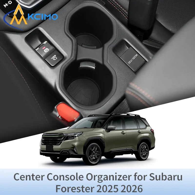

TPE Car Water Cup Holder Insert Shock-Absorbing Organizer For Subaru Forester 2025 2026 Interior Tidying Tray Accessories