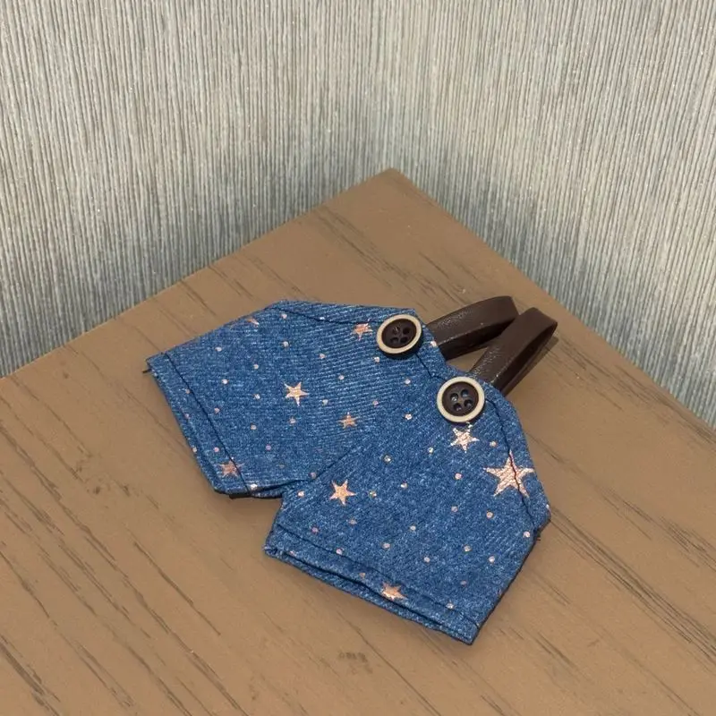 جينز الخماسي المتلألئ مع الحمالات عصرية ومناسبة لدمى لابوبو لتغيير الملابس وتطابق مع ملابس الدمى