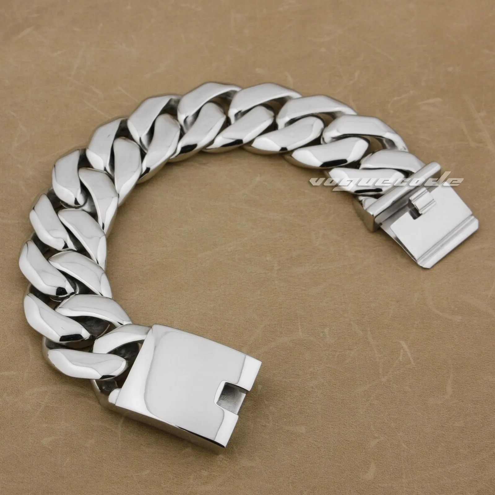 Huge Stainless Steel Cuban Link Bracelet Biker Rock Punk Chain 5C005