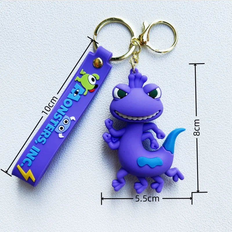 New creative cartoon monster power company keychain shaggy monster monocle chameleon key chain men and women pendant