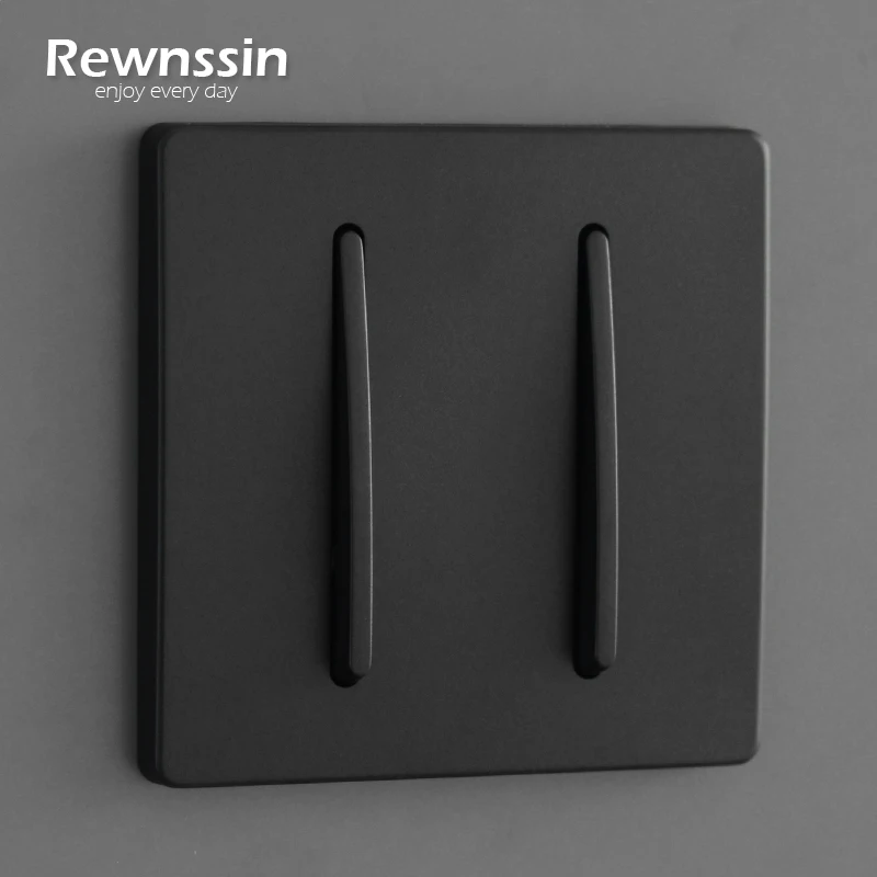 Light Switch Wall Switches PC Plastic Panel Black Matte Black Sockets Button Interrupteur AC110-250V 86mm*86mm