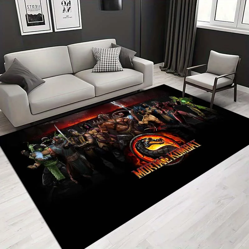 Fighting Games M-Mortal Kombat Pattern Living Room Bedroom Carpet Bedside Bathroom Floor Mat 15 Sizes Area Rug Cloakroom Decor