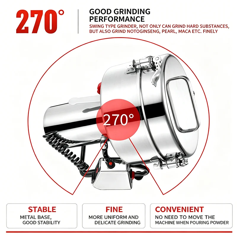 4500G Commercial Grain Grinder Multifunctional Grain Herb Spice Grinder Powder Crusher Electric Coffee Grinder