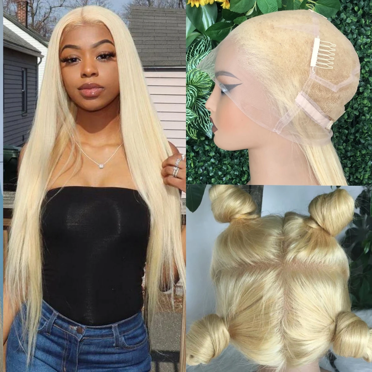 

250 Density Hd 360 Full Lace Frontal Human Hair Wigs Bone 30 inch Straight 613 Honey Blonde Brazilian 13x6 Wig Glueless Wigs