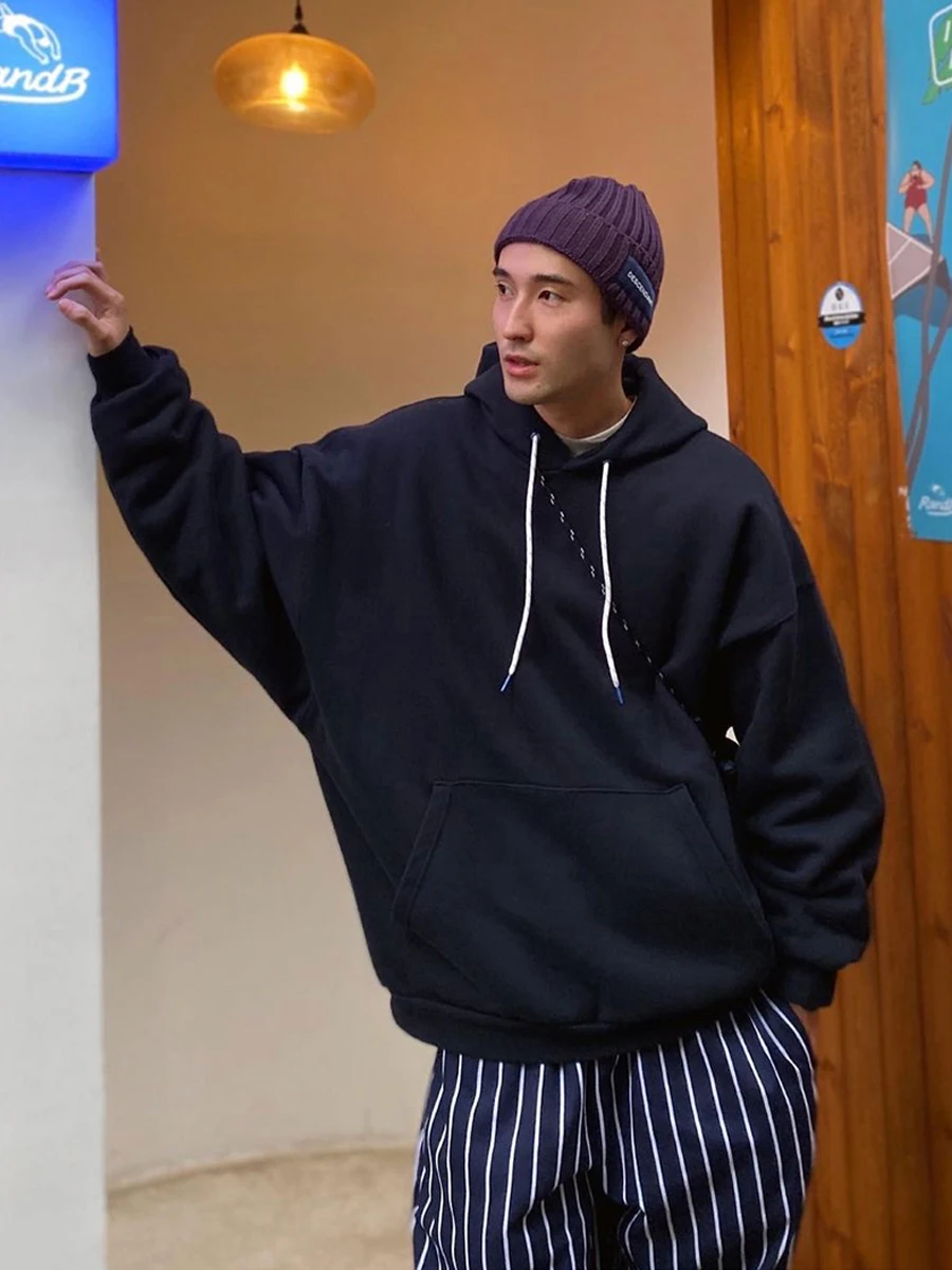 

Retro Japanese Sle Men's Loose Fit Hoodie Heavyweight Color American Sle Casual Sportswear y Hoodie