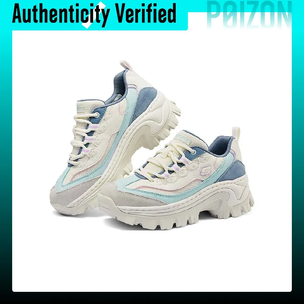 Skechers HI RYZE Textile, Synthetic Leather, Split Cow Leather Low top Casual Shoes Women's White Blue Gray 177233-BLMT