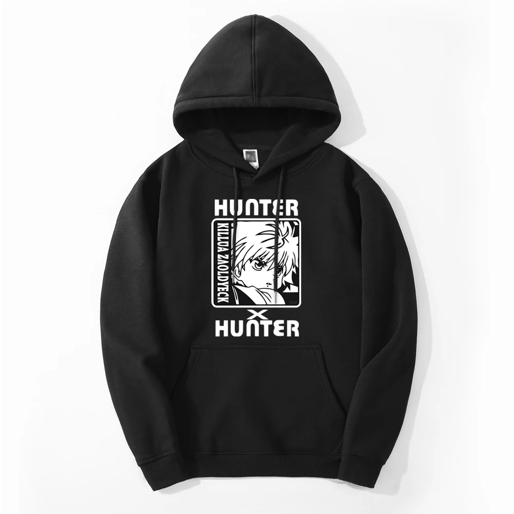 HUNTER × HUNTER FREECSS Killua Hip Hop Japan Anime 2024 Autumn Male Fleece Printing Hoodie Sweatshirts Simple Cool Pullovers