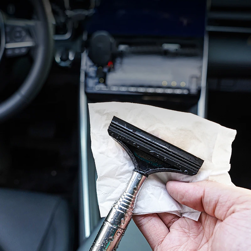 Raclette télescopique pour rétroviseur de voiture, nettoyeur de miroir automatique, manche long de 98cm, outil de livres de voiture, nettoyeur de brouillard de verre