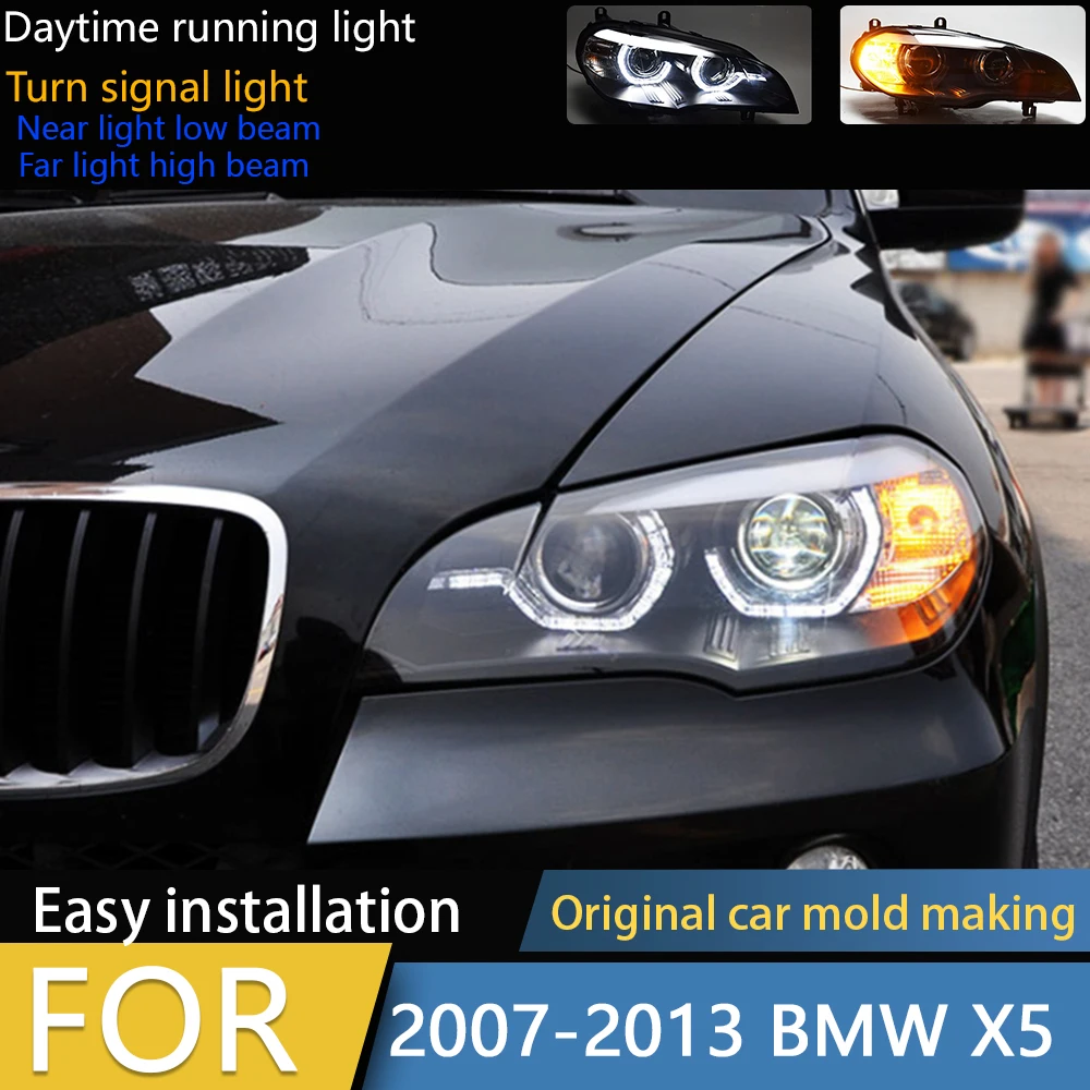 

Автомобильный Стайлинг Фара для BMW X5 2007-2013 E70 Светодиодная фара «ангельский глаз» DRL Сигнальная лампа Hid Автомобильные аксессуары