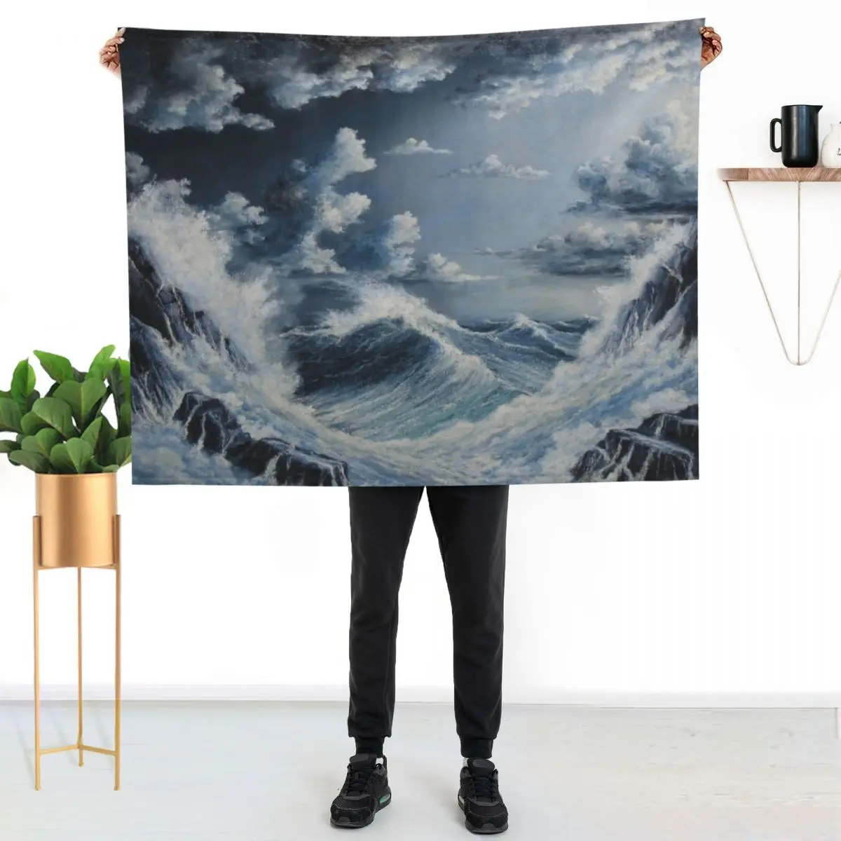 STORMY SEA Throw Blanket Large Bed Fashionable Summer Beddings Blankets For Bed Tourist Sofa Blankets