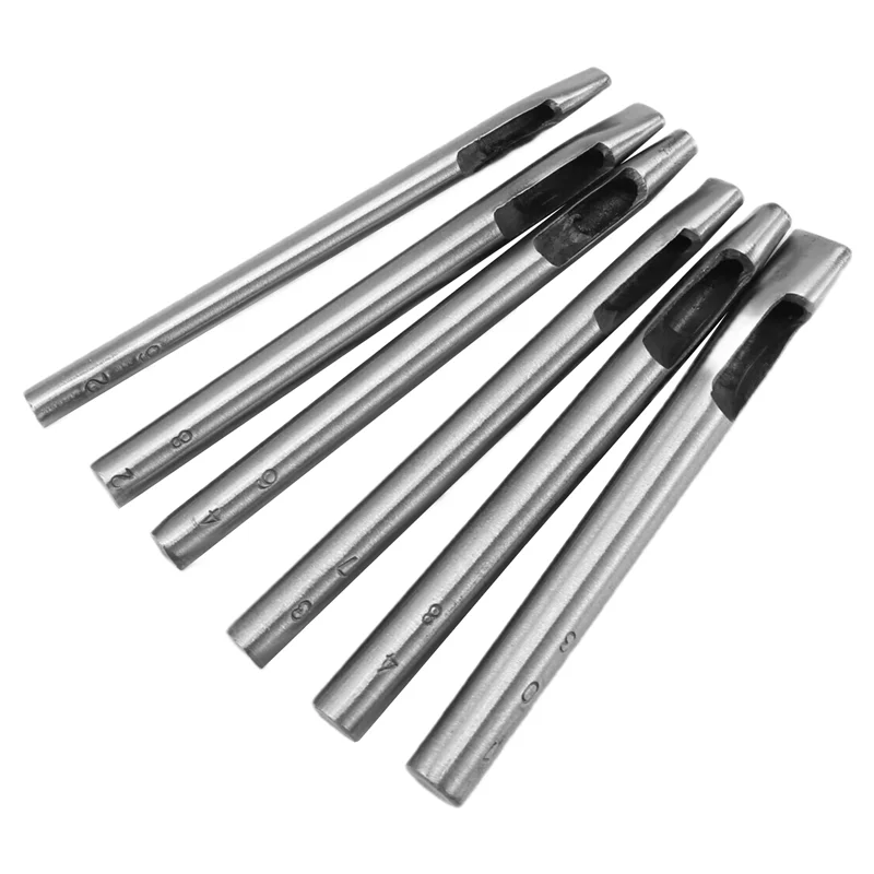 LLCS-6 Sizes Oval Hole Punch For Leather 6Mm-10Mm Hollow Leather Crafting Hand Punching Tool Kit For Leather Crafting