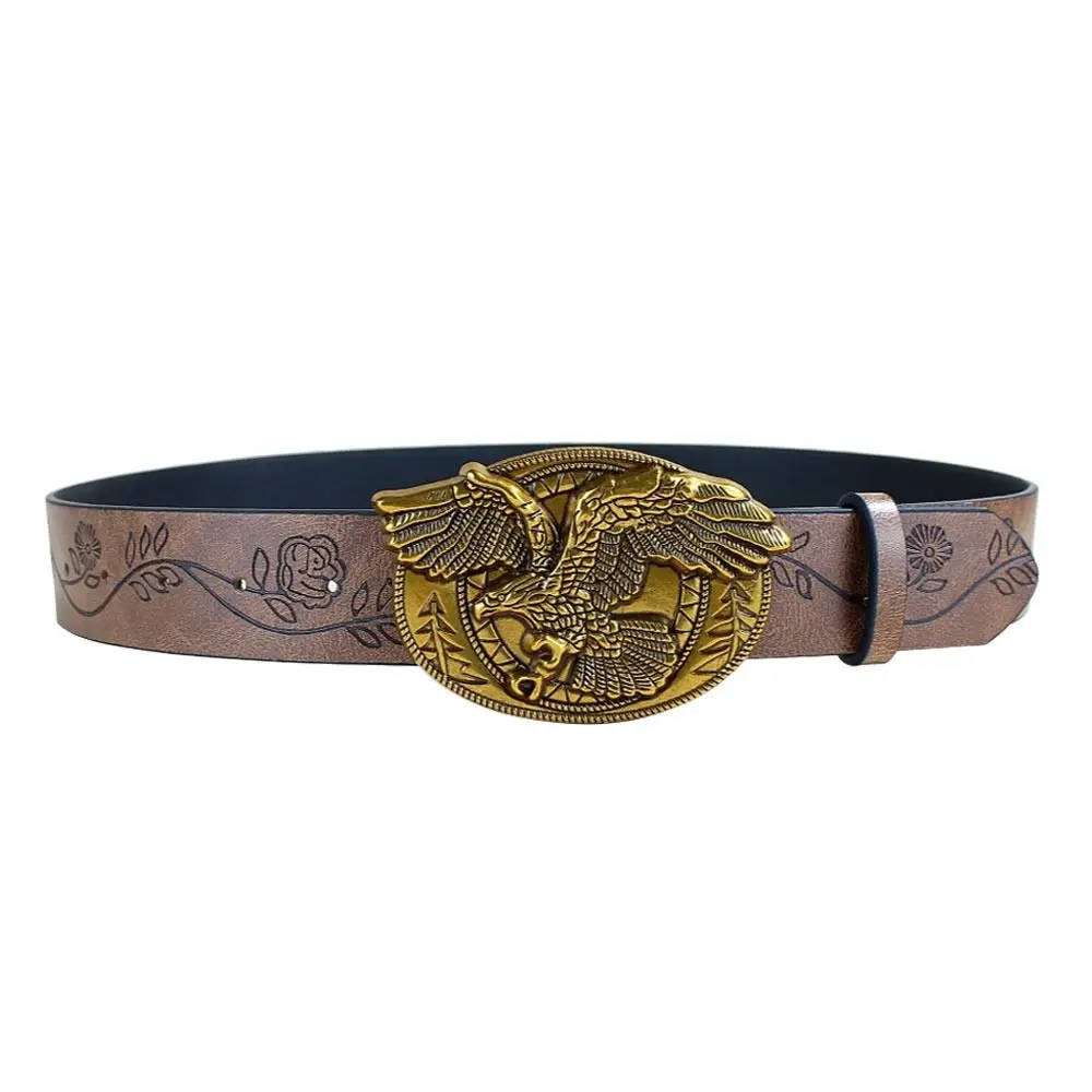 ファッション西洋カウボーイレトロベルトパンクレトロウエストバンドPUフライングイーグルバックルジーンズベルト男女兼用