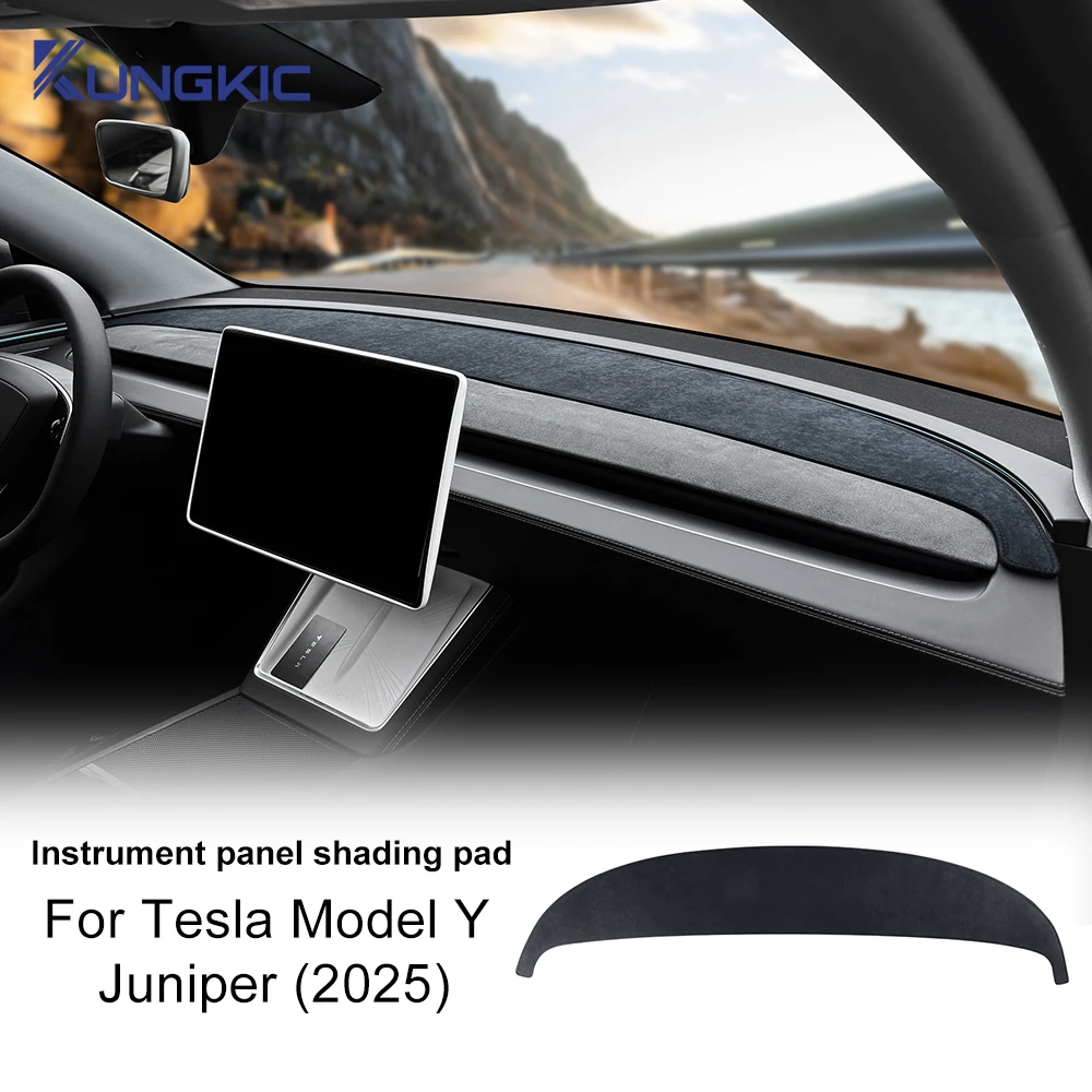 

Suede Dashboard Cover Pad for Tesla Model Y Juniper 2025 2026 Sunshade Protector Anti-UV Dash Mat Sun-shading Non-slip Pads