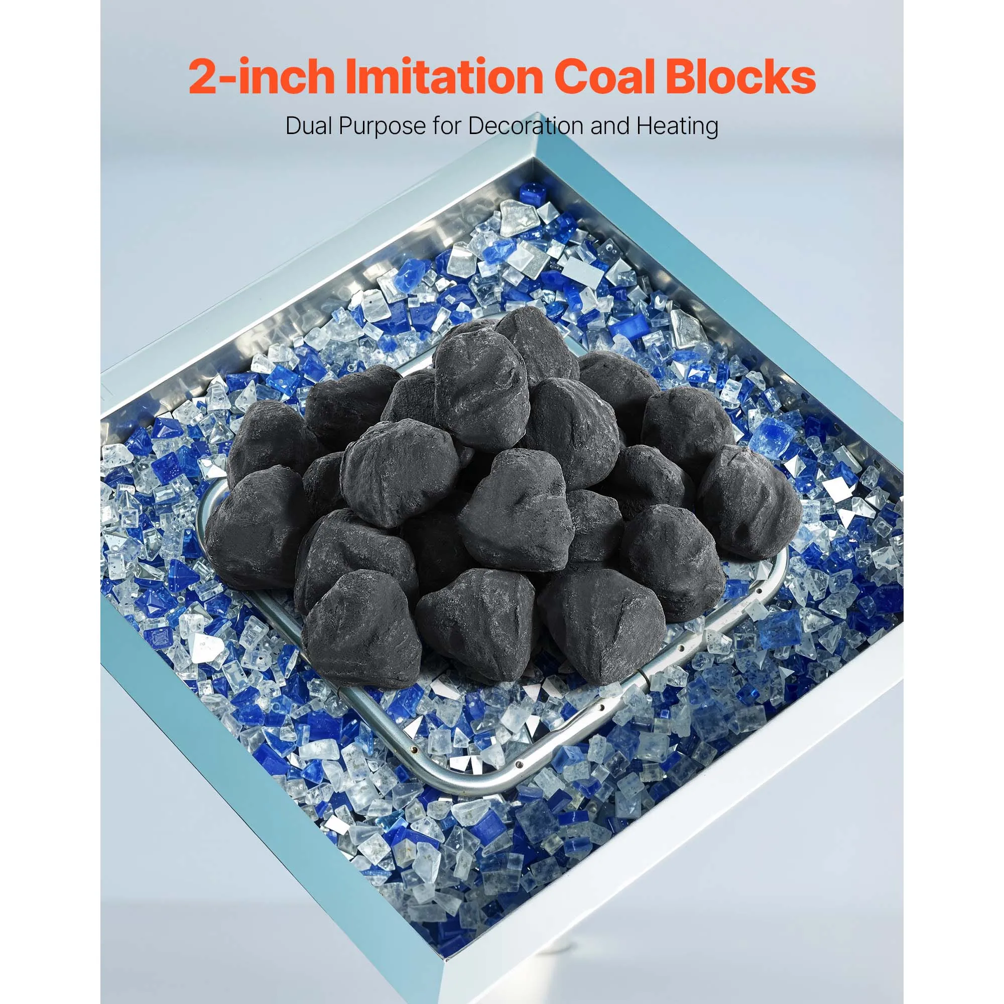 VEVOR Lava Rocks 1.2-2.0 inch 25Pcs Fire Stones Lava Rocks For Fire Pit Reusable Indoor Outdoor Use for Propane/Gas Fireplace