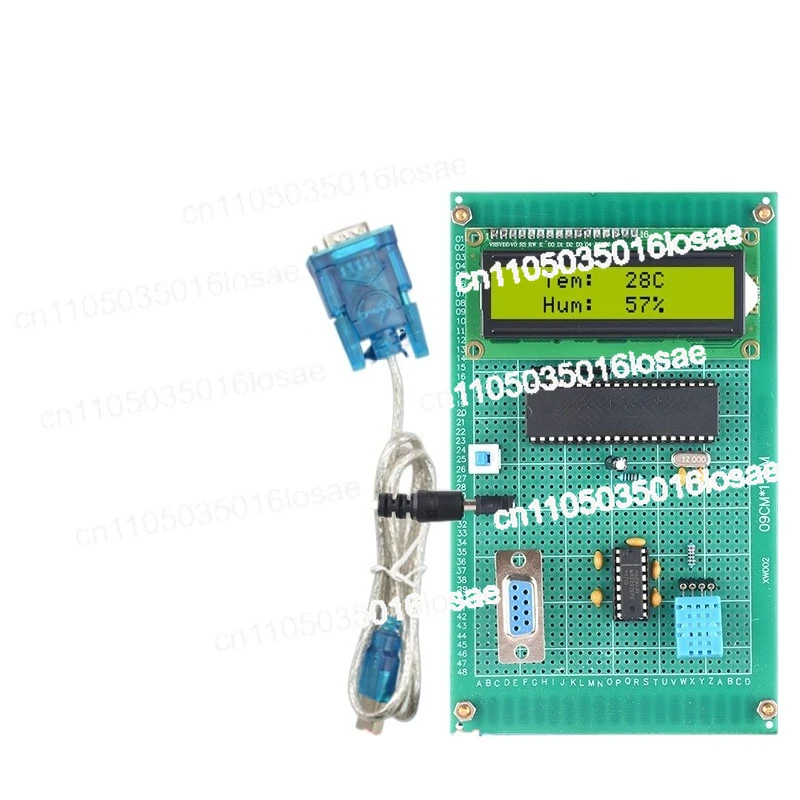 على أساس 51 SCM VB المضيف الكمبيوتر مجموعة كشف درجة الحرارة والرطوبة DIY قياس التلقائي توفير قطع غيار تصميم TXT