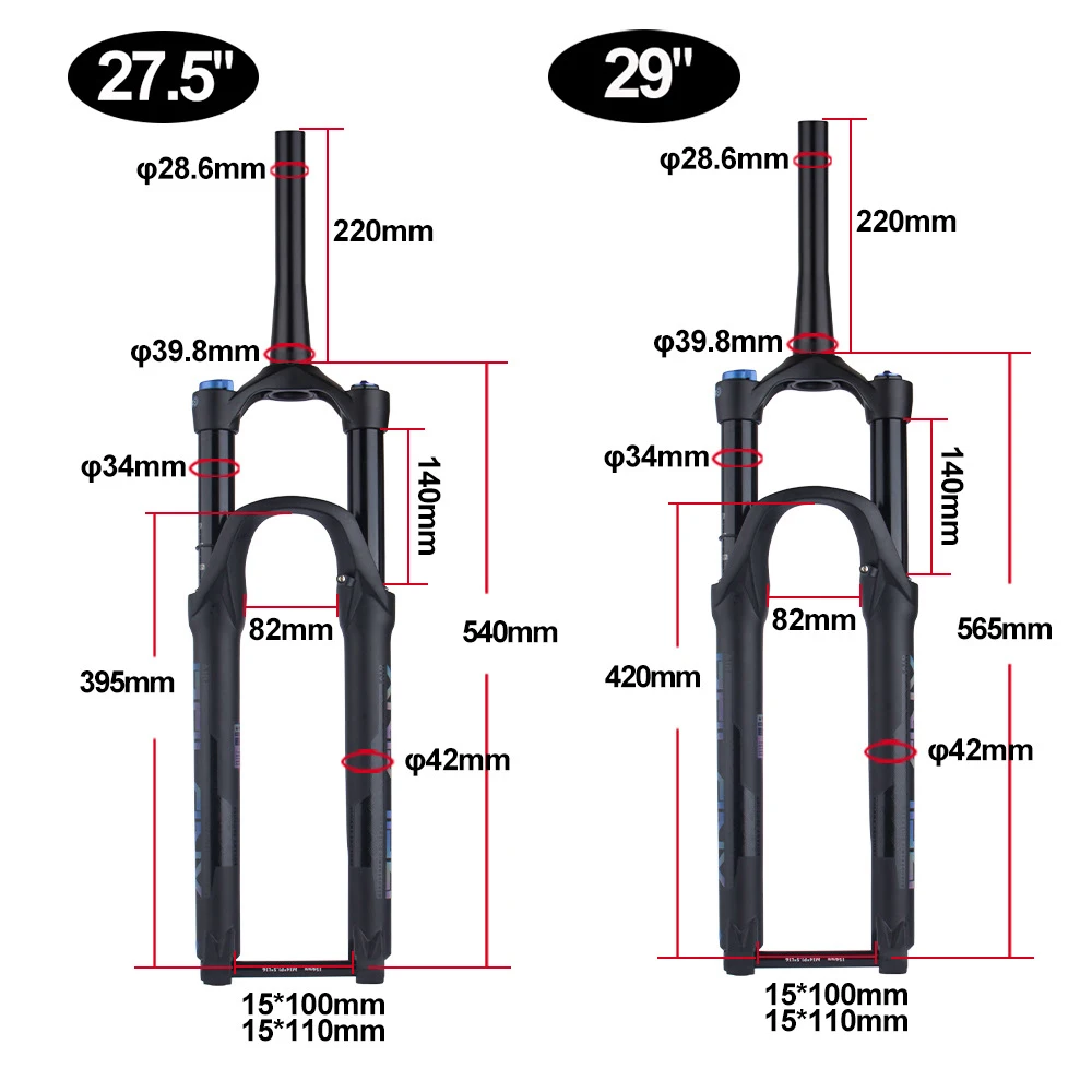 Bolany 27.5/29 Boost Fork Thru Axle 100/110mm 32 RL Quick Release Tapered Rebound Adjustment 120/140mm Suspension Fork MTB Fork