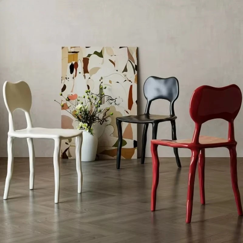 

Vintage creative art fiberglass dining chair with backrest, suitable for home and restaurant use