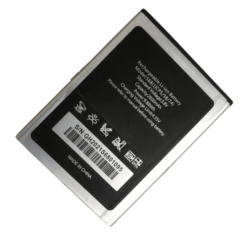 100% nouvelle batterie de téléphone portable de remplacement de haute qualité 3.8V 2600mAh pour Oukitel S68