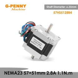 NEMA23 57x51mm Double Shaft 6.35mm Stepper Motor 2.8A 157Oz-in 1.1N.m CNC For Router Engraving Milling Machine 3D Printer