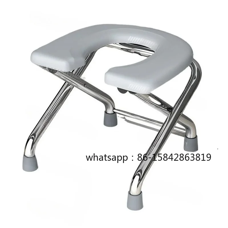 Stainless steel bathroom squat toilet stool foldable toilet chair for the elderly and pregnant women toilet