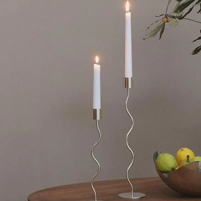 French metal elegant shape candlestick ornament model room hotel home living room dining table candlelight dinner ornament