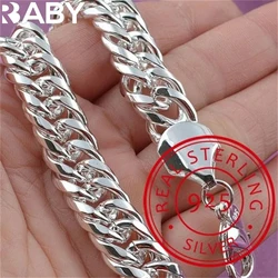 Noble 925 Sterling Silver Square Solid Chain Bracelet For Women Men Charm Party Gift Wedding Fashion Jewelry Free shipping