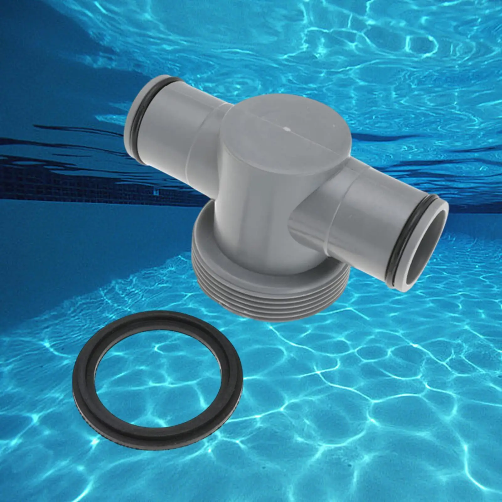 T Joint Pool Hose Connector Leakproof 1-1/4 to 1-1/2 inch for Pool Accessory