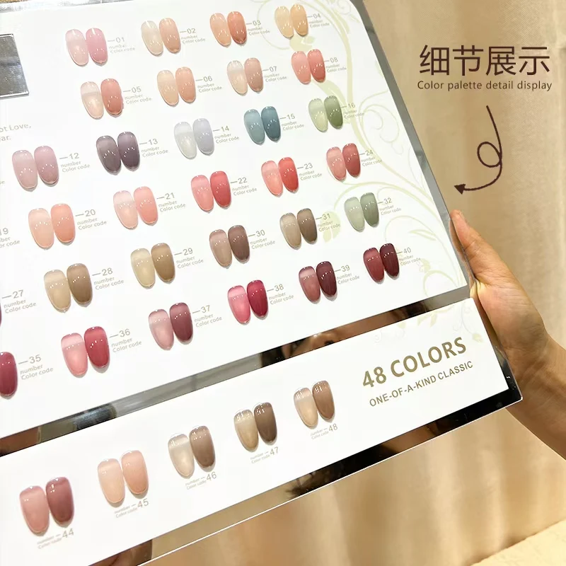 YANXZ Wielokolorowy 48 kolorów Zestaw żelu do paznokci Popularny zestaw do zdobienia paznokci Salon paznokci 2024 Nowa moda Gorący przedmiot Nietoksyczny żel Uv Hurtownia
