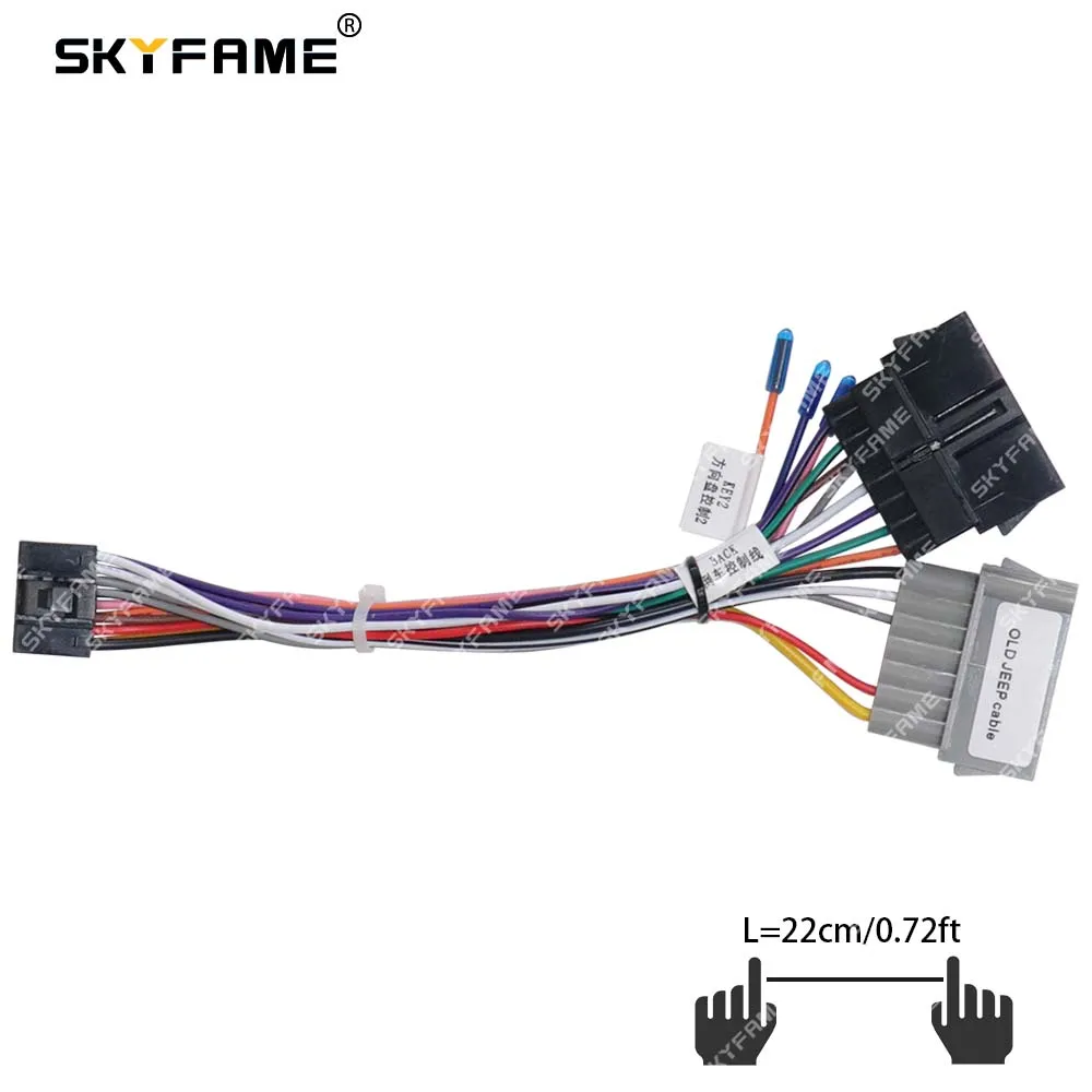 فك محول الأسلاك تسخير 16pin للسيارات skyfamلسيارة جيب القديمة كابل طاقة راديو أندرويد