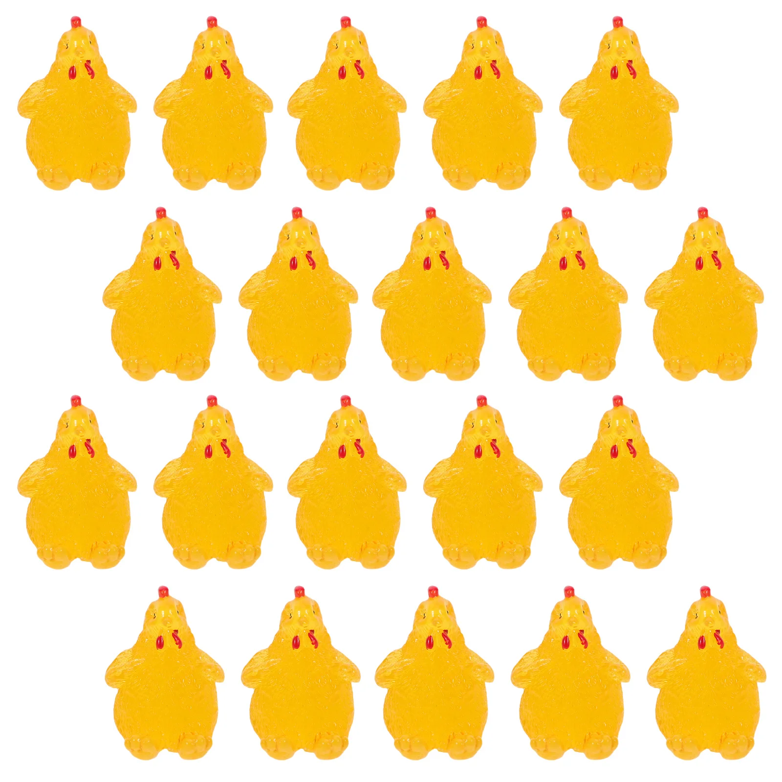 20 stuks kleine kippenfiguren levendige kleuren miniatuur tuin decoratie DIY creatief spelen hars kip ornament kleine kuikenfiguren