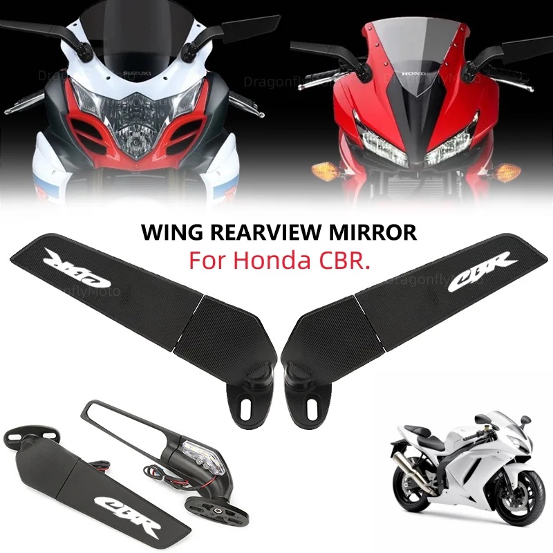 

For Honda CBR650R F CBR1000RR CBR600RR CBR 250R 300R 400RR 500R Motorcycle Mirror Modified Wind Wing Rotating Rearview Mirror