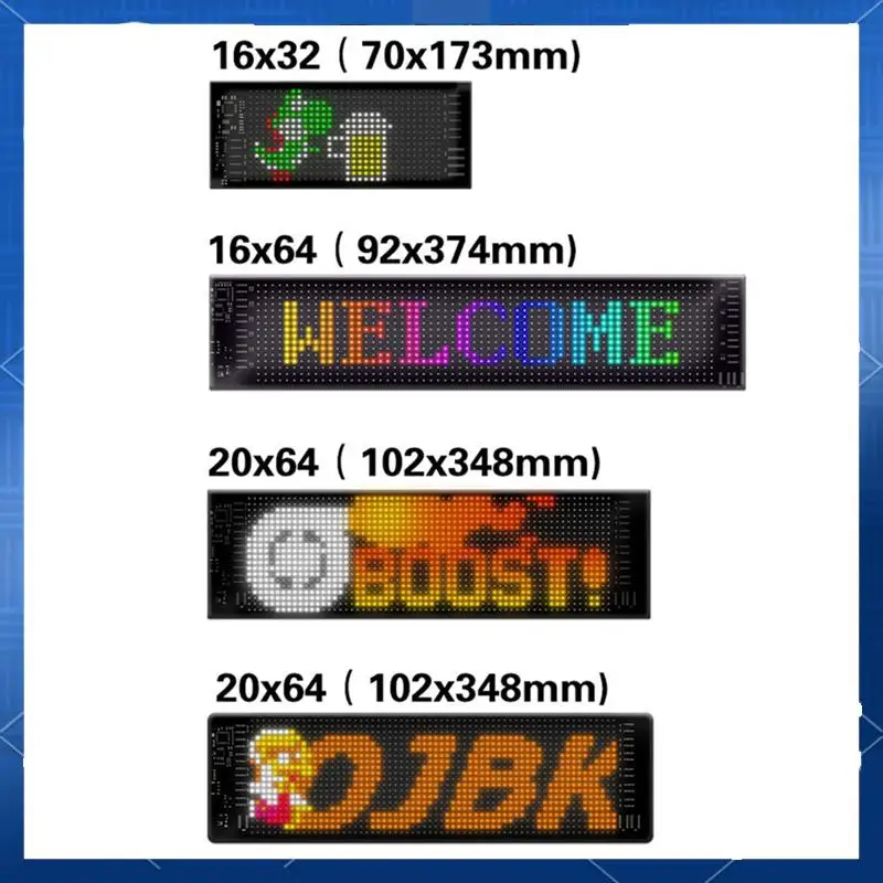 

LED Matrix Panel Programmable Flexible Screen IP65 Display Animation Message Scrolling Sign APP Control Cars Shop Bar