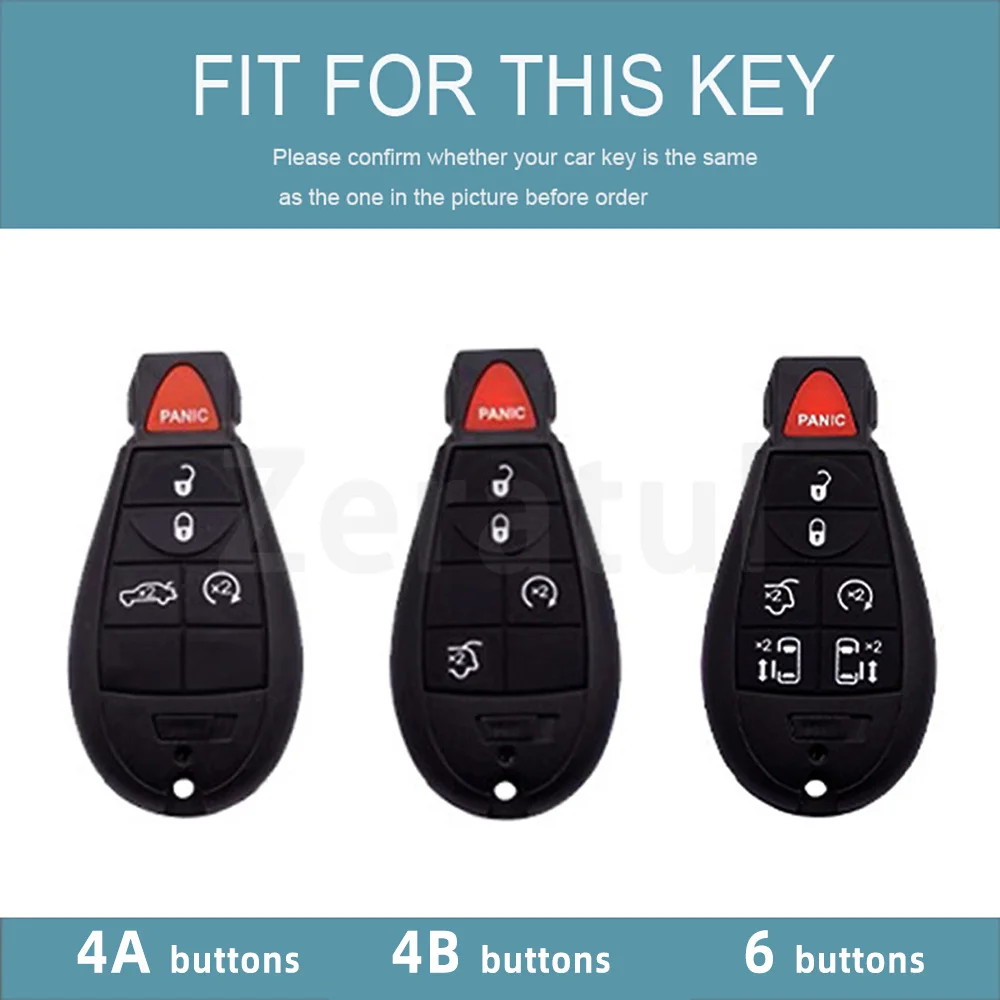 For Dodge Challenger Charger Magnum Journey Ram Jeep Commander Grand Cherokee Chrysler 300 Shell TPU Car Remote Key Case Cover