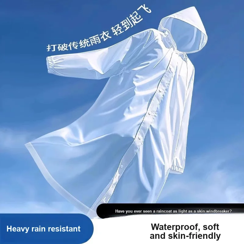 Disposable Rain Poncho Thickened Transparent Full Body Long Protective Raincoat Portable For Adults Children Men Women Outdoor