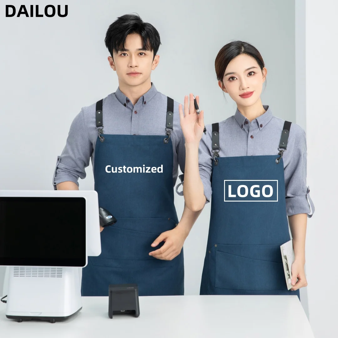 

New kitchen custom apron for women and men, barbecue bib with pockets for women, tall coffee shop waiter apron, nail salon