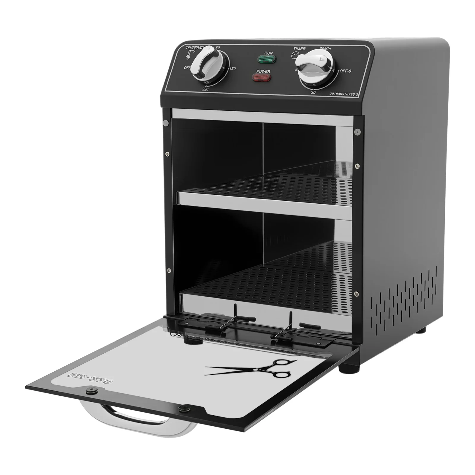 8L Hochtemperatur-Sterilisator 600W - 220 ℃   Heißluft-Desinfektionsschrank für Nagel-/Tattoo-Werkzeuge (Schwarz)