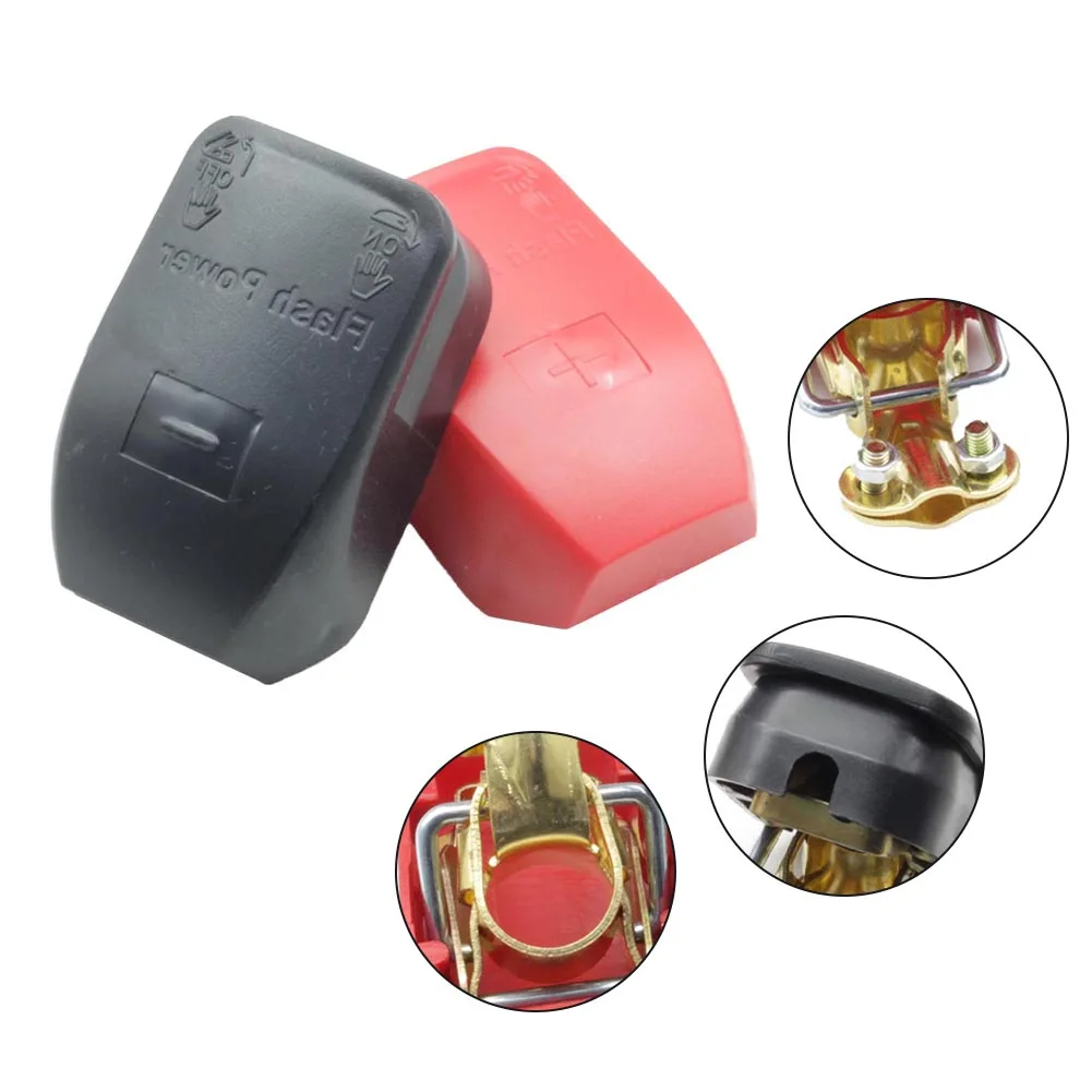 2pcs Car Battery Terminal Connector 12V 24V Adjust Disconnect Cover Quick Release Toolless Battery Connector Clamps