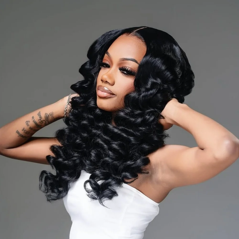 

15A Super Double Drawn Loose Wave Real 13x4 13x6 HD Lace Frontal Glueless Wig Curly Human Hair Wigs Pre Plucked For Black Women