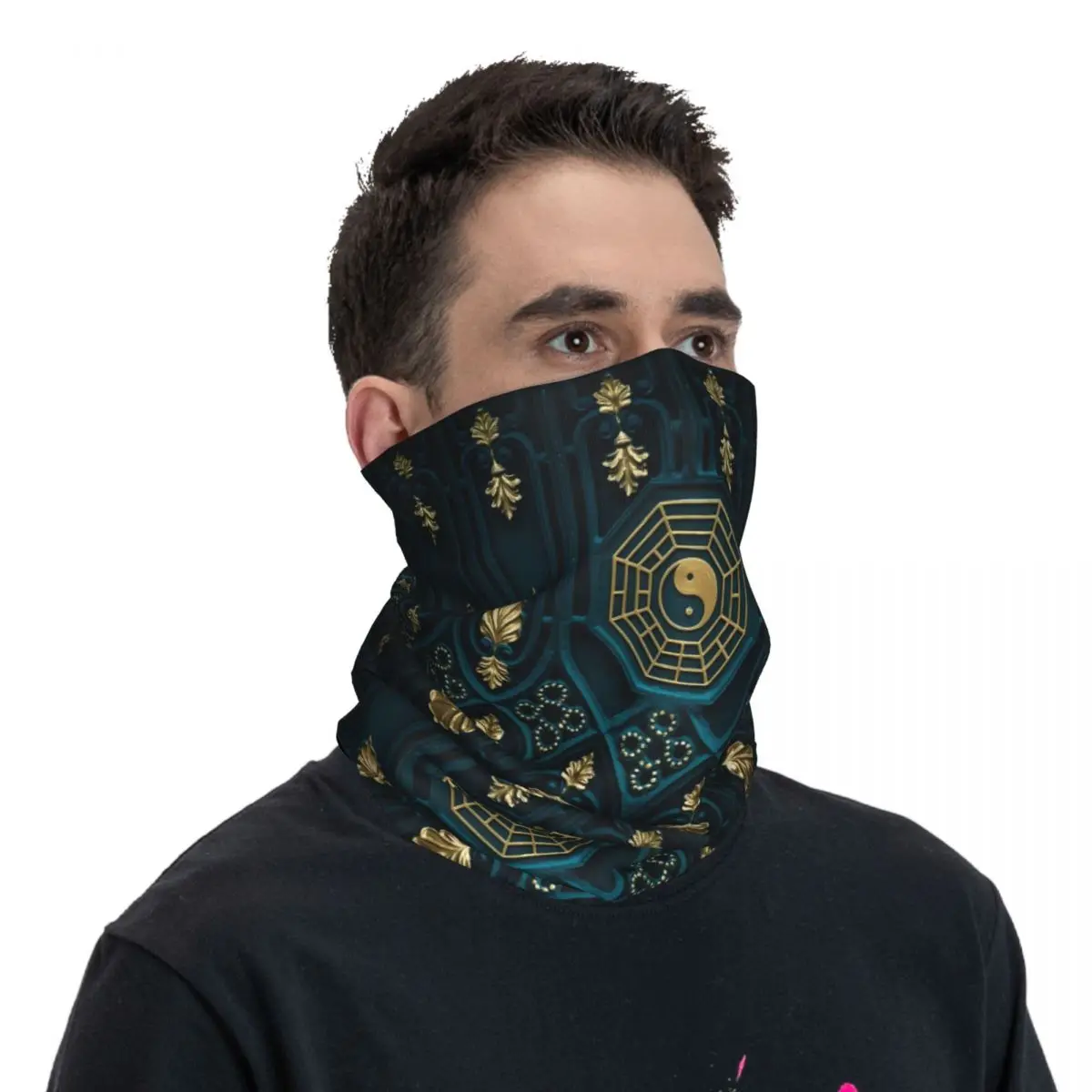 Yin And Yang Scarf Neckerchief Neck Face Mask Polyester