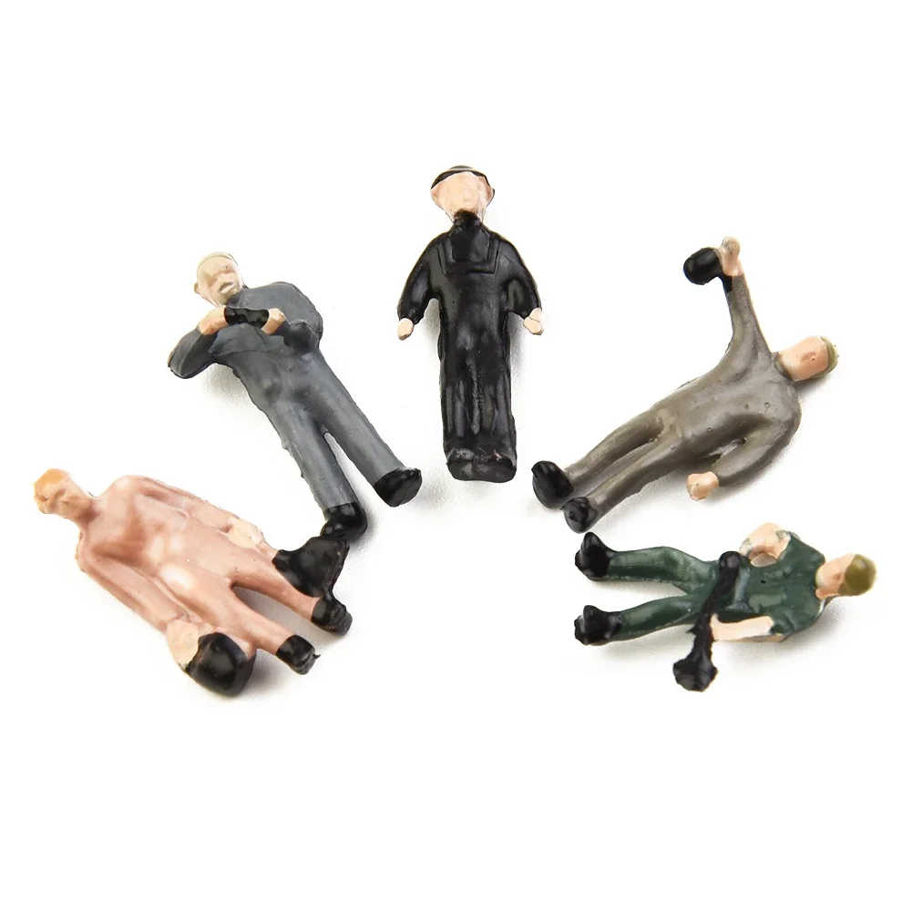 27Pcs Model Train Track Railroad Worker People Figures With Tools 1:87 HO Scale Home Garden Mini Ornament Worker/stand Random