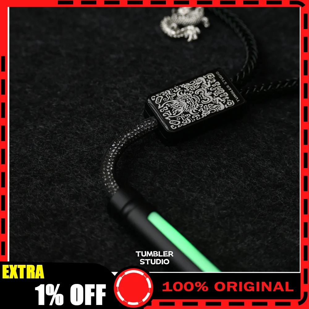 Tumbler Studio One-to-Two V2 8K Custom Mechanical Keyboard Aviator Cable One Input Dual Output Coiled Magnetic Switch Cord